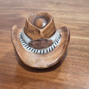 Vintage Jasco Cowboy Hat Lint Brush, Bisque Porcelain Rustic Western Equestrian